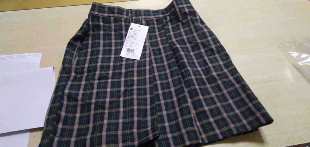 TU Girls Green Check A-Line Skirt Size 8 Years - school wear – Preworn Ltd